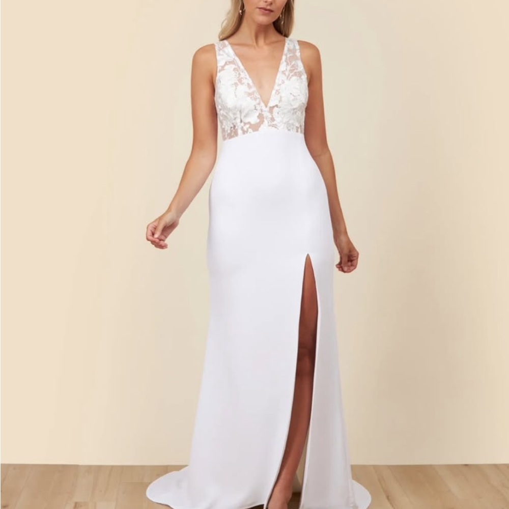 Park & Fifth White Floral Lace Wedding Dress